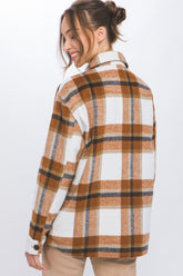 Plaid Button Up Shacket Love Tree